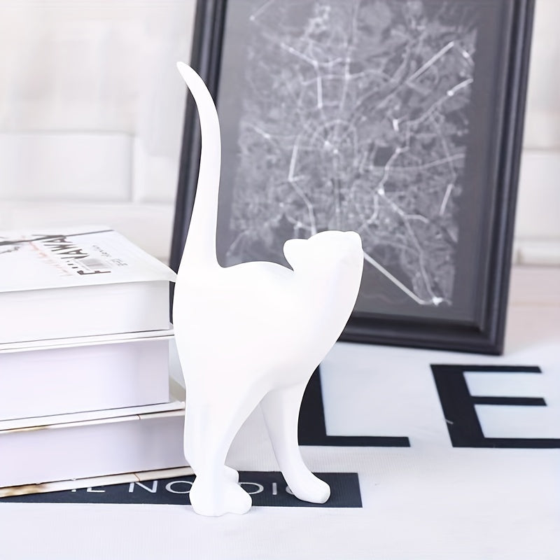 Minimalist Resin Cat Figurine, Two Poses, view 6