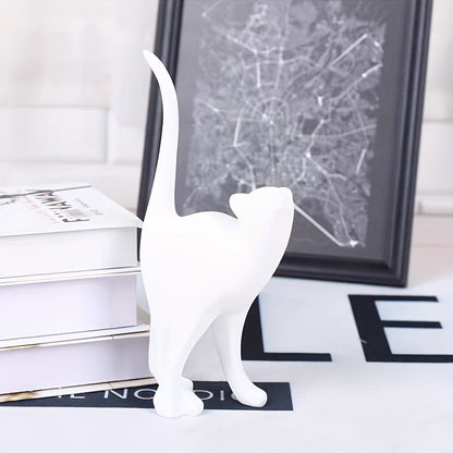 Minimalist Resin Cat Figurine, Two Poses, view 6