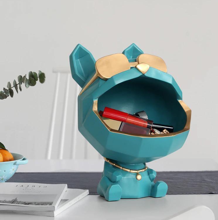 Resin Dog Catchall Dish with Gold Sunglasses, view 5