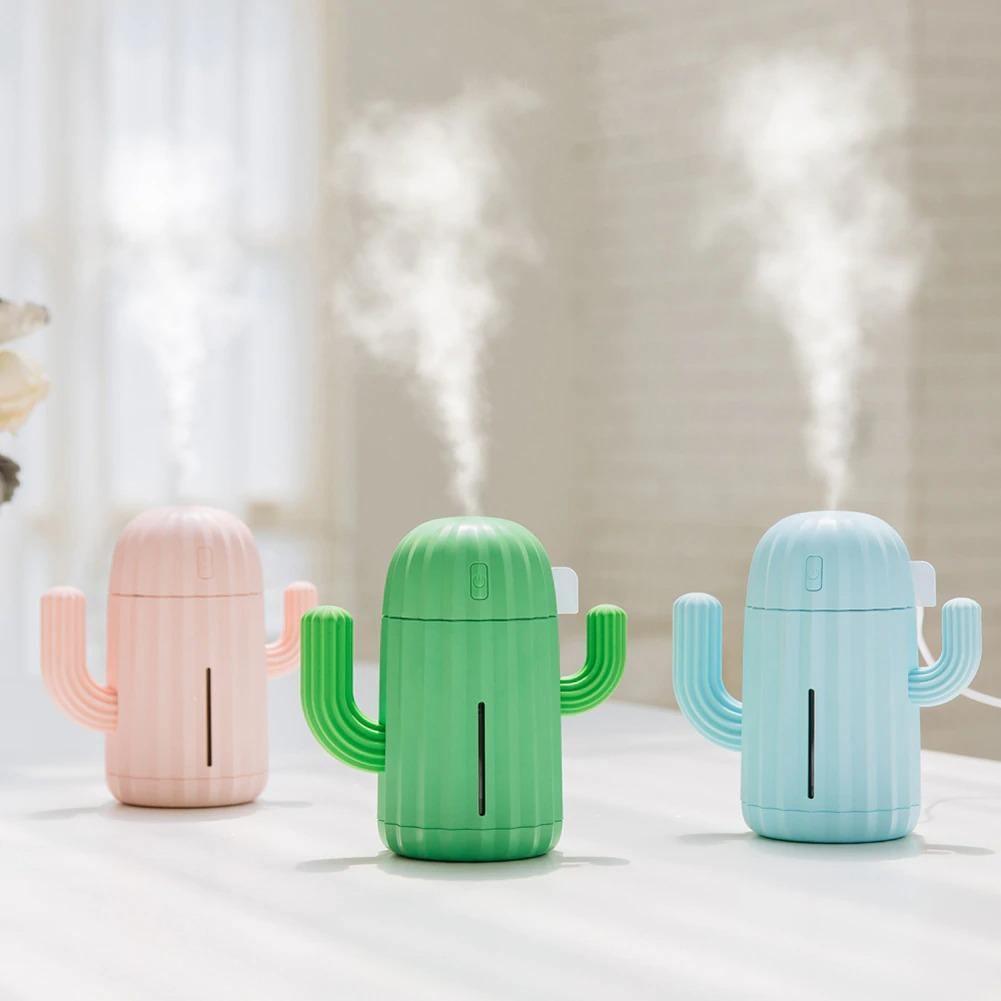 Cactus USB Desk Humidifier with LED and 8 Hour Timer