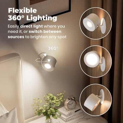 Magnetic Wall Light, Rechargeable, 360 Degree Head, view 3