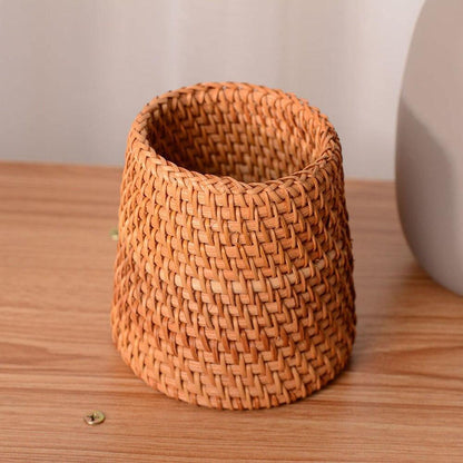 Small Hand Woven Rattan Storage Basket for Desks, view 16