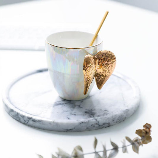 Angel Wing Ceramic Coffee Cup, Single or Set of Two