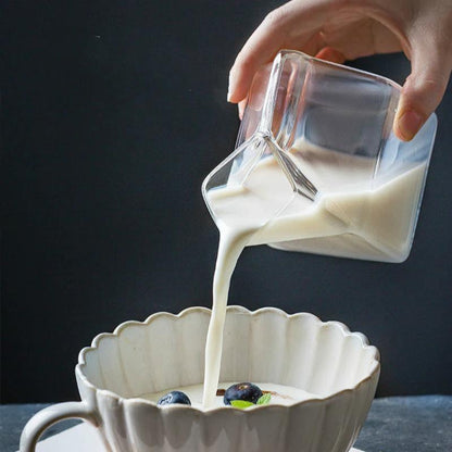 Glass Milk Carton Cup with Square Base, 11.8 fl oz, view 8