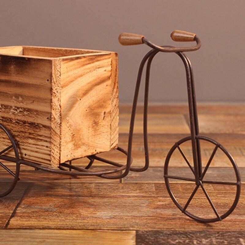 Iron Tricycle Planter Stand with Wooden Crate, view 13