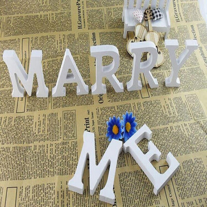 White Wooden Letters, 3.15 in, Stand or Mount, view 3