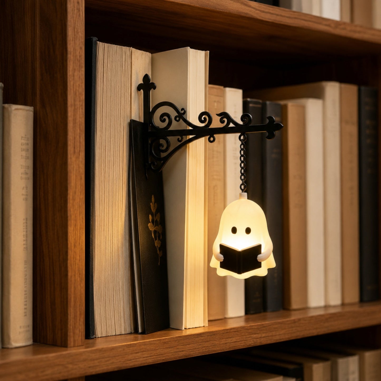 Vintage Bookshelf Lantern Lamp with Warm LED, view 4