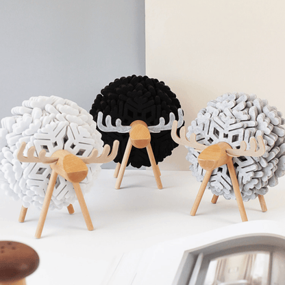 Felt Coaster Set of 12 with Wooden Elk Holder, view 3
