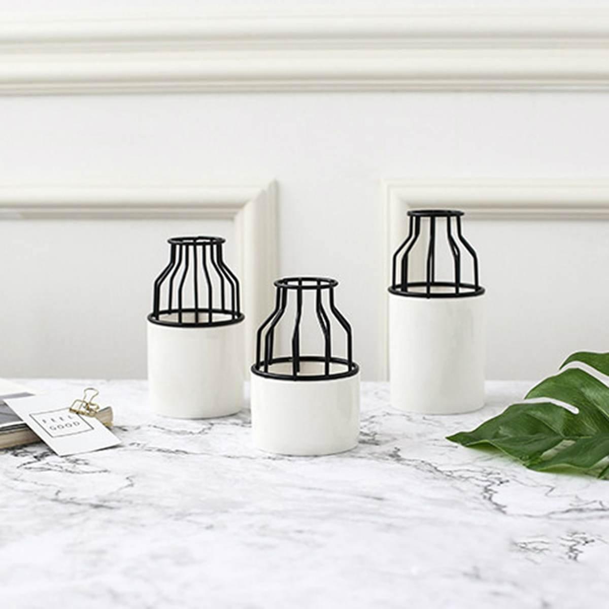 Slim Iron and Ceramic Bud Vase in Three Sizes, view 9
