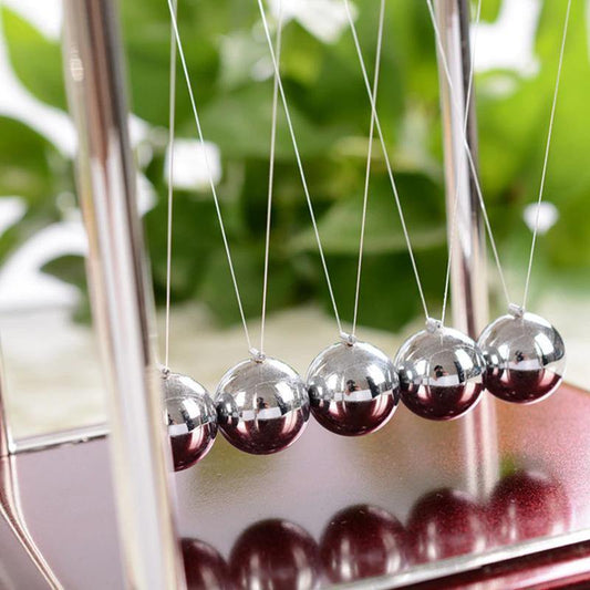 Mini Newton's Cradle Desk Toy in Steel, view 2