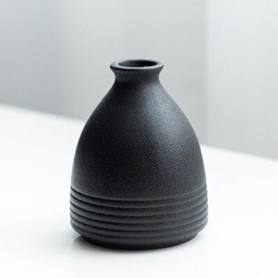 Black Textured Ceramic Vases, Eight Shapes, view 16
