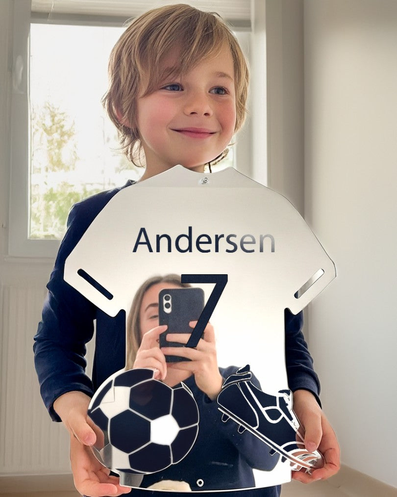 Personalized Soccer Jersey LED Mirror Wall Light, view 11