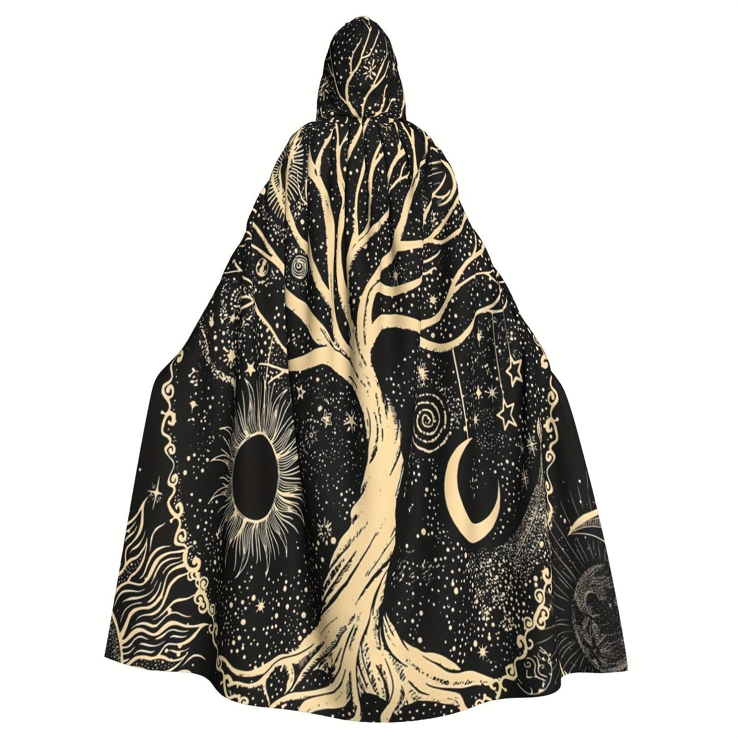 Hooded Tree of Life Celestial Print Cloak, One Size