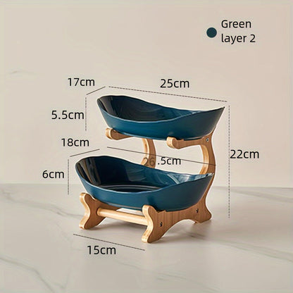Two or Three Tier Fruit Stand with Wooden Handle, view 14