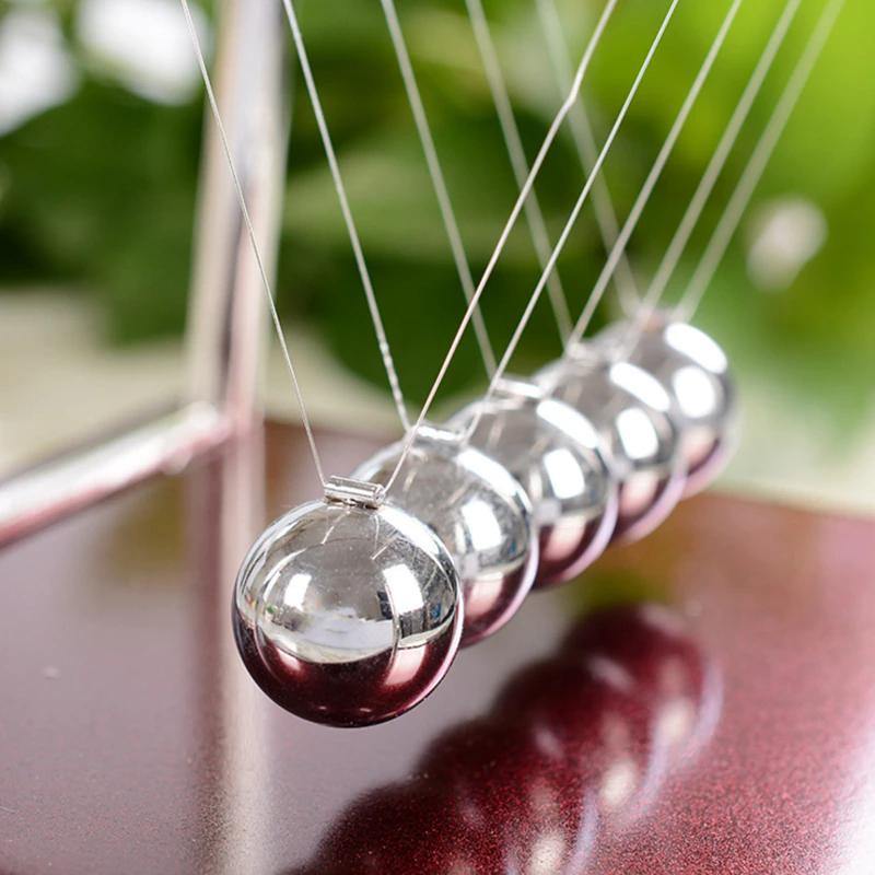 Mini Newton's Cradle Desk Toy in Steel, view 4