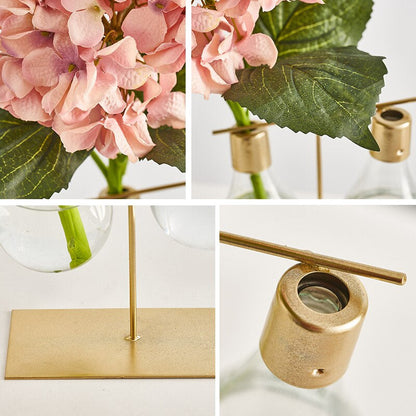 Light Bulb Propagation Vase on Gold Iron Stand, view 7