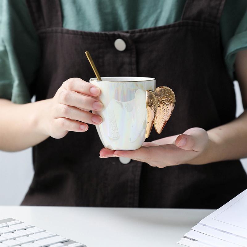 Angel Wing Ceramic Coffee Cup, Single or Set of Two, view 4