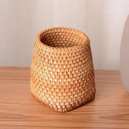 Small Hand Woven Rattan Storage Basket for Desks, view 26