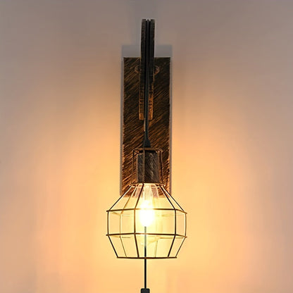 Pulley Wall Sconce with Cage Shade, Antique Metal, view 9