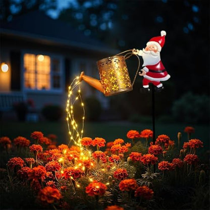 Solar Santa Watering Can Light with Cascading LEDs, view 7