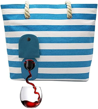 Insulated Wine Tote Bag with Hidden Drink Pouch, view 7