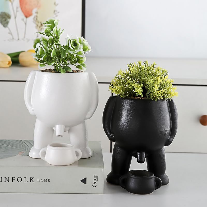 Cheeky Ceramic Novelty Planter with Drip Cup, view 3