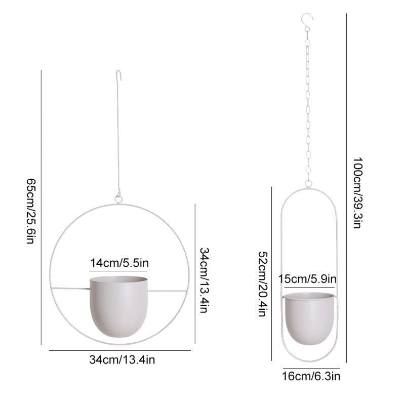 Metal Halo Hanging Planter, Round or Oblong, view 19
