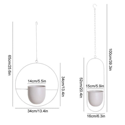 Metal Halo Hanging Planter, Round or Oblong, view 19