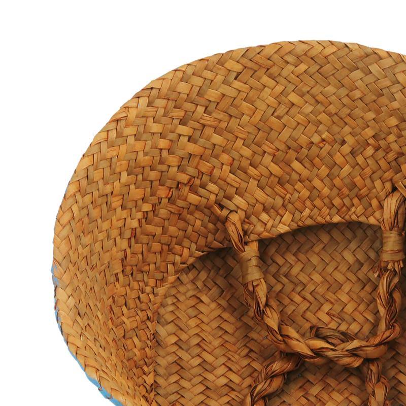 Round Rattan Basket with Handles for Plants or Storage, view 11