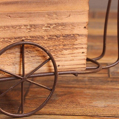 Iron Tricycle Planter Stand with Wooden Crate, view 8