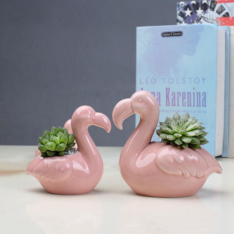 Pink Flamingo Succulent Pots, Set of 2, view 4