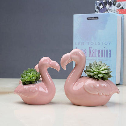 Pink Flamingo Succulent Pots, Set of 2, view 4