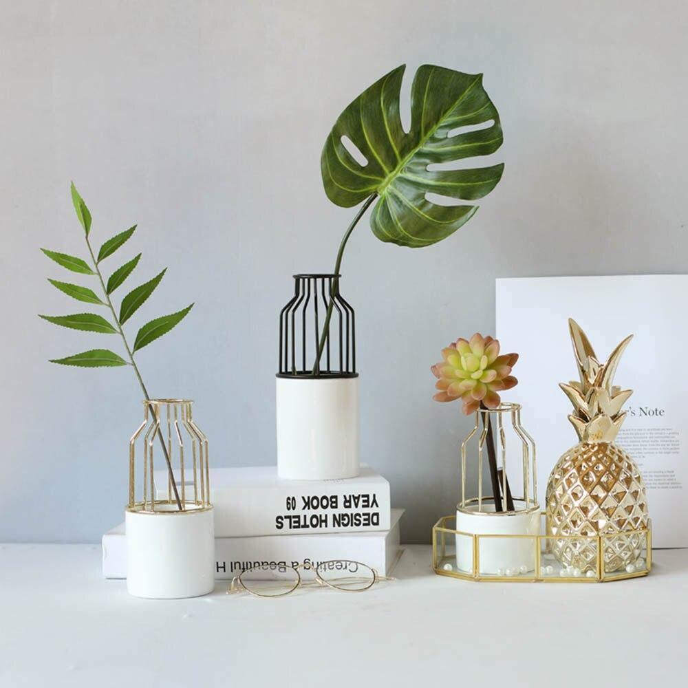 Slim Iron and Ceramic Bud Vase in Three Sizes, view 5