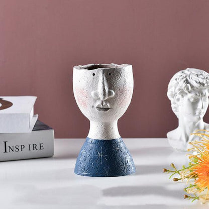 Caricature Face Sculpture Planter, Eight Characters, view 24
