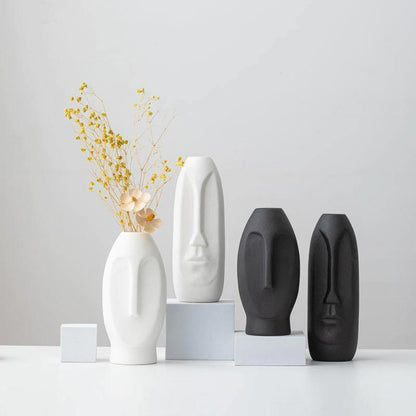 Flat Long Face Ceramic Vase, Rounded or Elongated, view 5