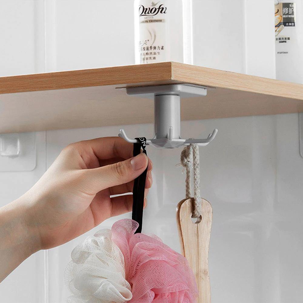 Rotating Under-Cabinet Utensil Rack with 6 Hooks, view 15