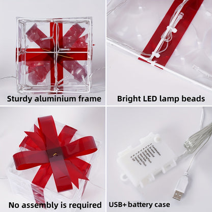 Light Up Christmas Gift Boxes, Set of 3 with LED Lights, view 4