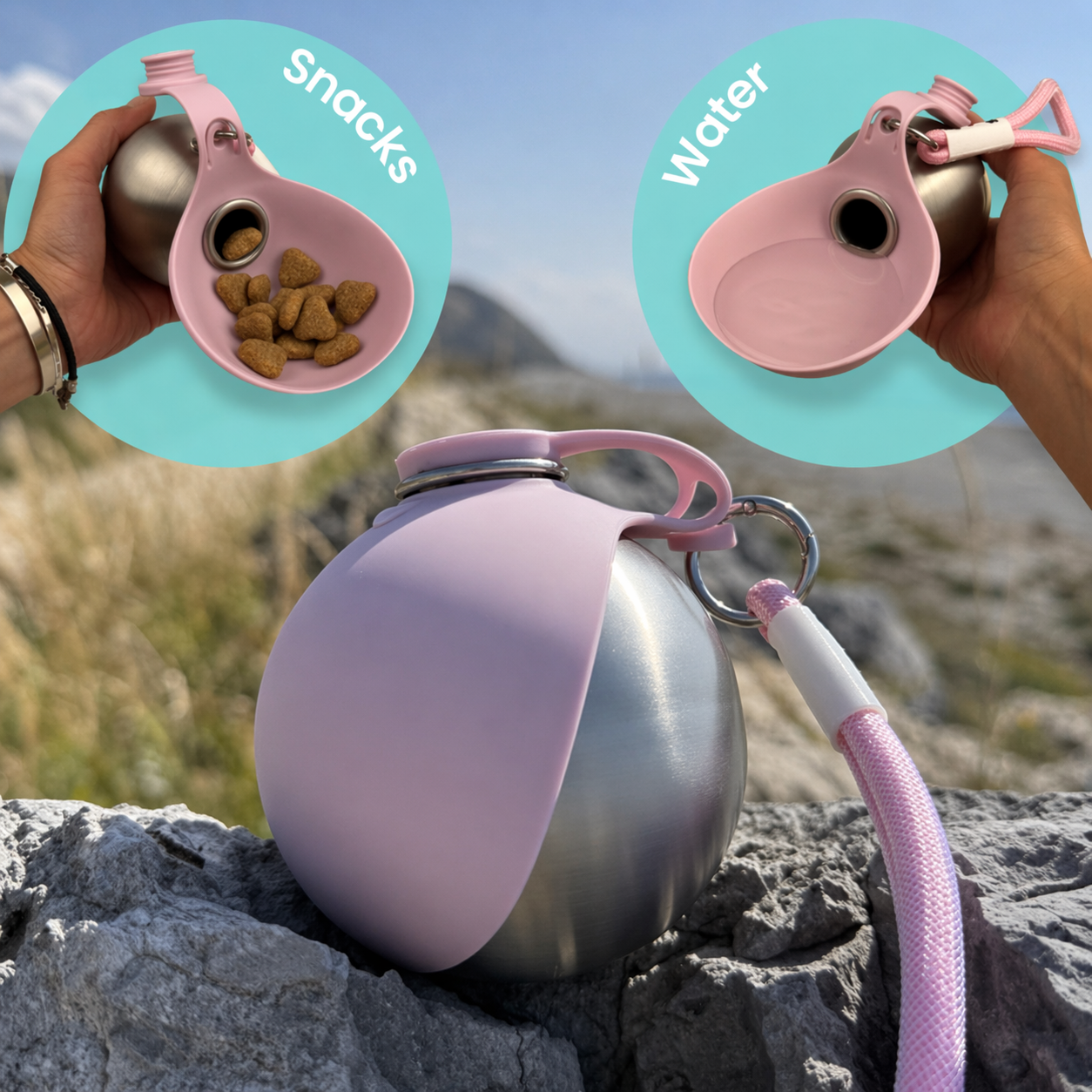 Portable Dog Water Bottle with Fold Out Bowl, view 4
