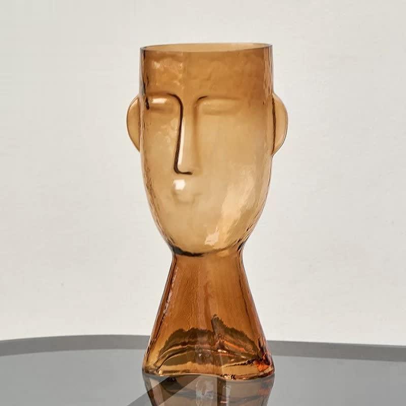 Handblown Glass Face Vase, Small 9.3 in or Large 12.5 in, view 5