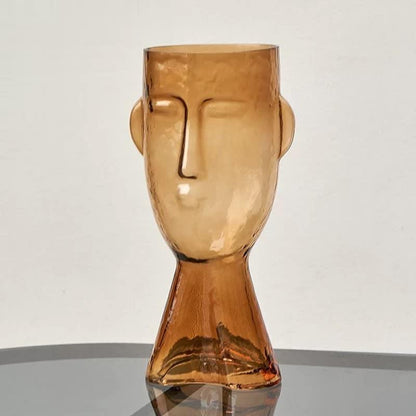 Handblown Glass Face Vase, Small 9.3 in or Large 12.5 in, view 5
