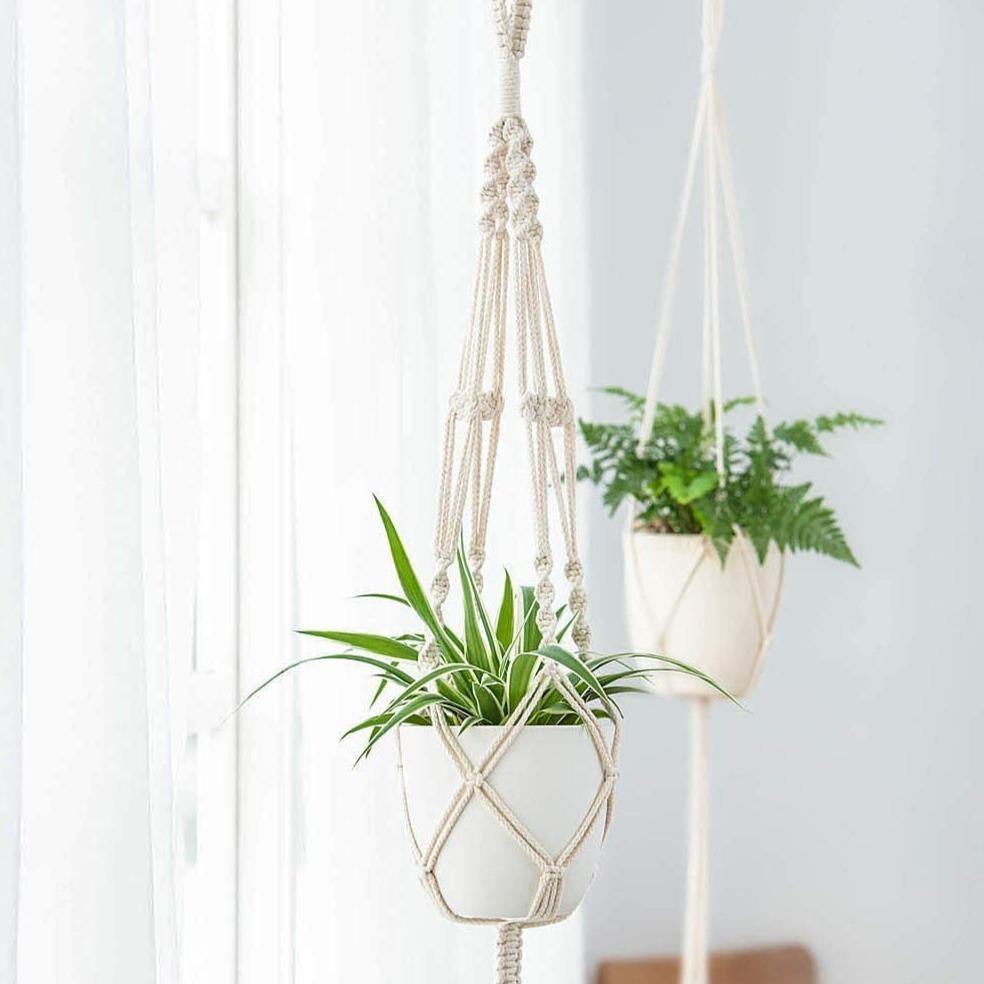 Macrame Plant Hangers, Set of 4, view 6