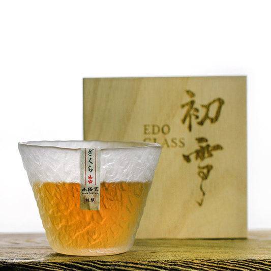 Japanese Edo Kiriko Cut Glass Whiskey Tumbler