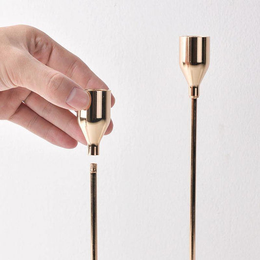 Gold Taper Candle Holders, Set of 3, view 2