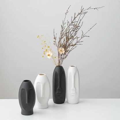 Flat Long Face Ceramic Vase, Rounded or Elongated, view 7