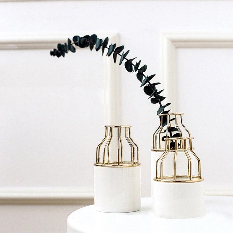 Slim Iron and Ceramic Bud Vase in Three Sizes, view 8