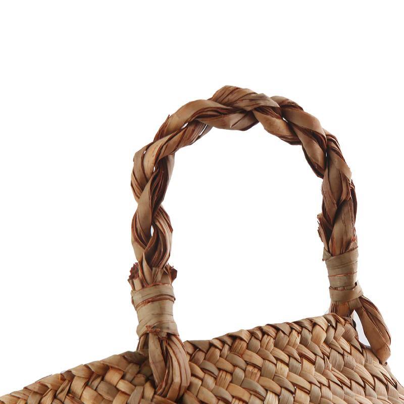 Round Rattan Basket with Handles for Plants or Storage, view 14