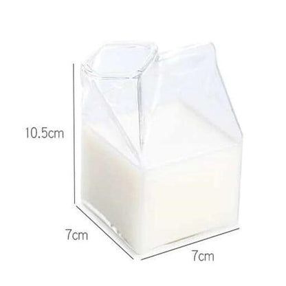 Glass Milk Carton Cup with Square Base, 11.8 fl oz, view 14