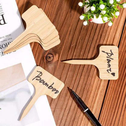 Bamboo Plant Label Tags, T Shaped and Double Sided