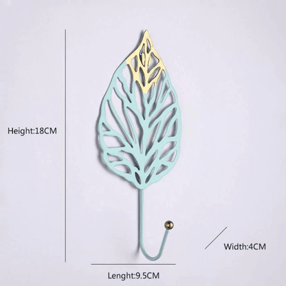 Leaf Shaped Metal Wall Hooks in Six Leaf Styles, view 21