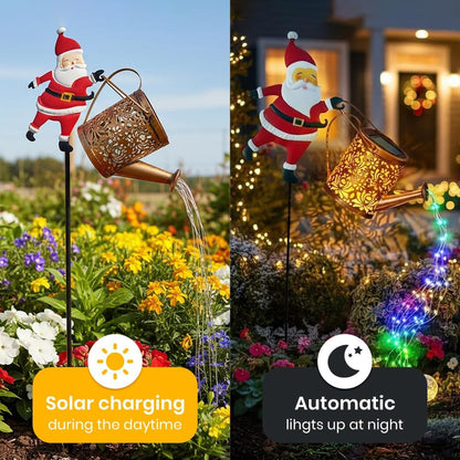 Solar Santa Watering Can Light with Cascading LEDs, view 5